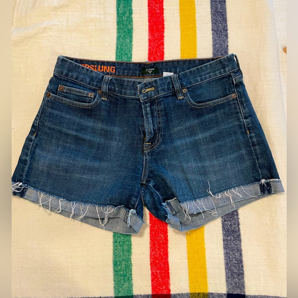 J. Crew Hip Slung, Rolled Cuff Cut-Off Jean Shorts